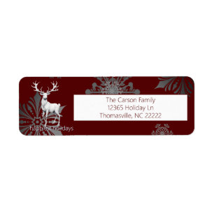 Ivory Reindeer Christmas   Red
