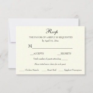 Ivory Response RSVP Minimalist Classic Elegant