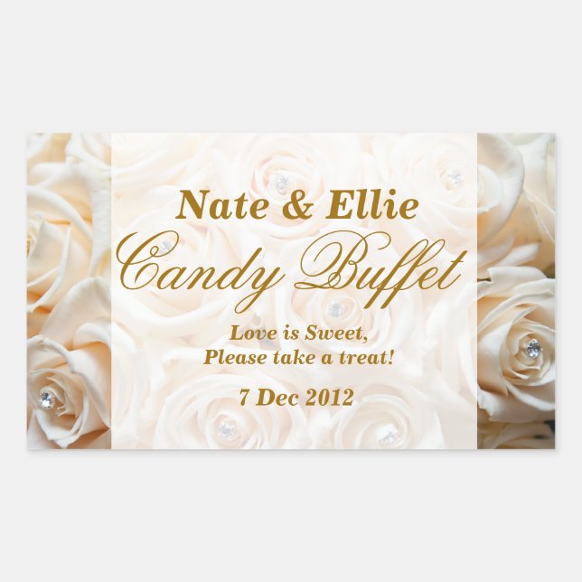 Ivory Rose Candy Buffet Sticker (Front)