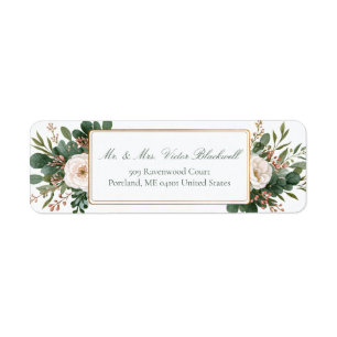 Ivory Rose Forest Green Gold Botanical