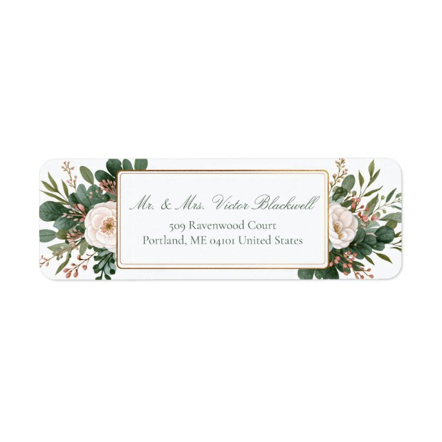 Ivory Rose Forest Green Gold Botanical (Front)