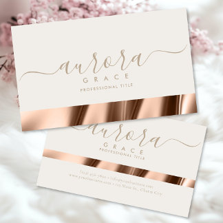 Ivory Rose Gold Grace Business Card