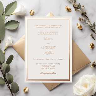 Ivory rose gold modern elegant luxury wedding