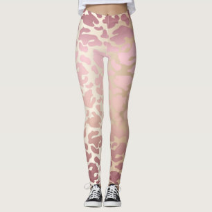 Ivory, Rose Gold & Pink Woman Leggings