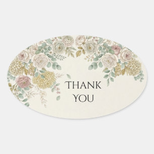 Ivory Rose Hydrangea Garden Wedding Sticker