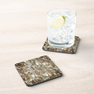 Ivory Rose Pattern – Elegant Floral Art Coaster