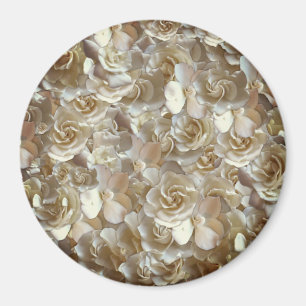 Ivory Rose Pattern – Elegant Floral Art Magnet