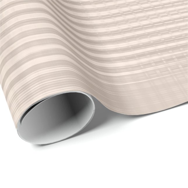 Ivory Rose Pearl Metallic Grill Stripes Skinny Lux Wrapping Paper (Roll Corner)