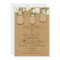 ivory roses burlap  mason jar wedding invites