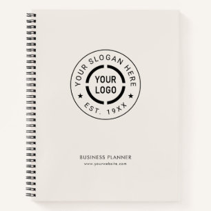 Ivory round custom Logo business branded Notebook