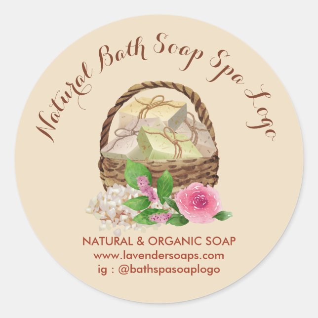 Ivory Rustic Bath Lavender Spa Soap Classic Round Sticker (Front)