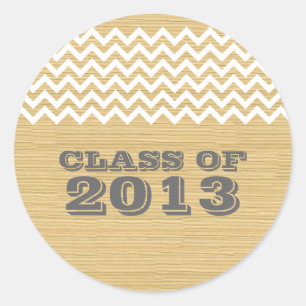 Ivory Rustic Chevron Graduation Stickers