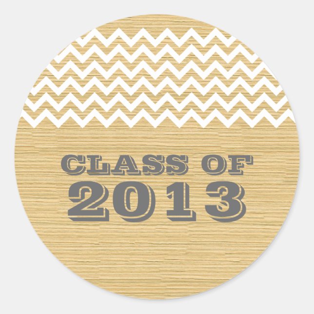Ivory Rustic Chevron Graduation Stickers (Front)