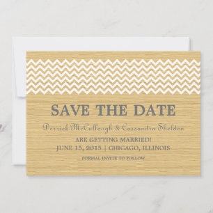 Ivory Rustic Chevron Save the Date Invite