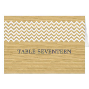 Ivory Rustic Chevron Table Number Card