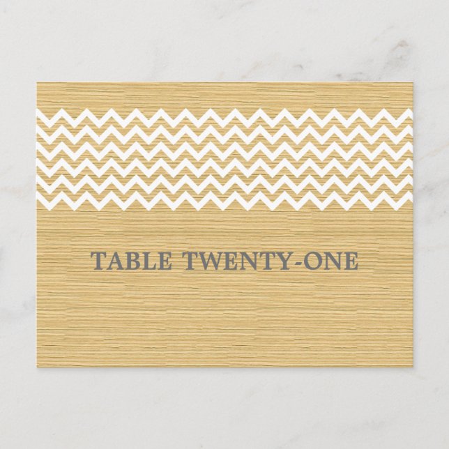 Ivory Rustic Chevron Table Number Postcard (Front)