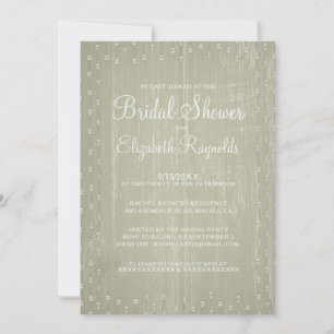 Ivory Rustic Country Bridal Shower Invitations