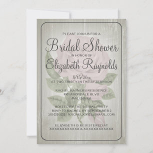 Ivory Rustic Floral Bridal Shower Invitations