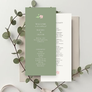Ivory & Sage Chic Blush Floral Wedding Program Programme