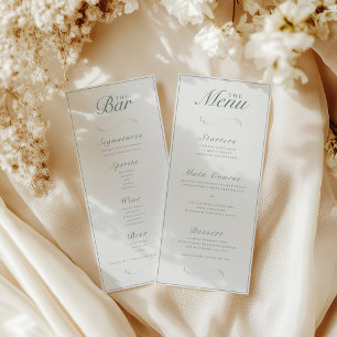 Ivory & Sage Double Sided Wedding Dinner/Bar Menu