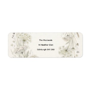 Ivory Sage Green Wildflower Return Address Labels