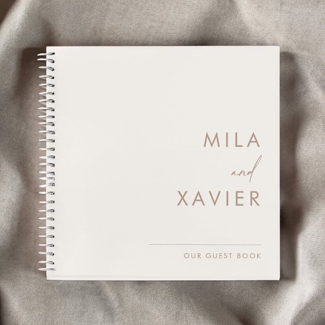 Ivory & Sand | Modern Minimal Wedding Guest Book (Creator Uploaded)