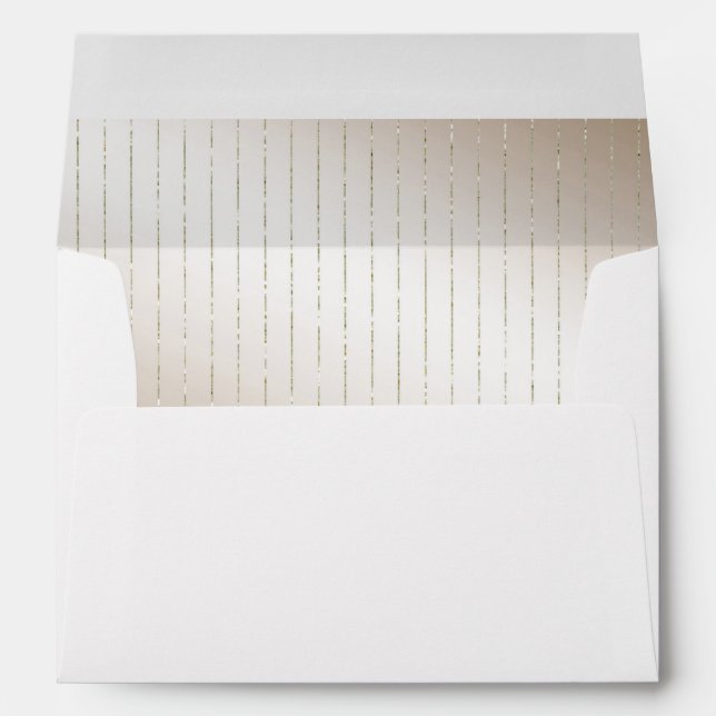 Ivory Satin and Gold Stripe Wedding Envelope (Back (Bottom))