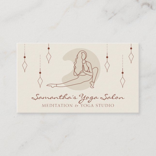 Ivory Secret Geometry Yoga Pilates Fitness Gym Business Card (Front)