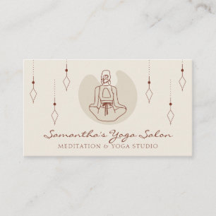 Ivory Secret Geometry Yoga Pilates Gym Trainer Business Card