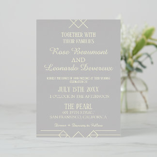 Ivory & Silver Luxe Wedding Invitation
