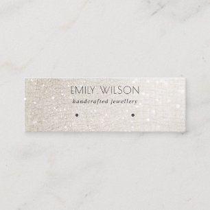 Ivory Silver Sparkle Glitter Shiny Earring Display Mini Business Card