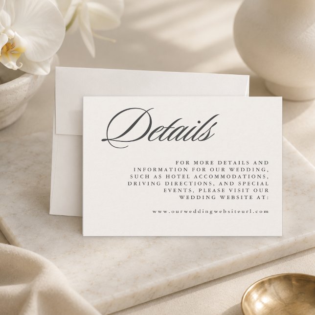 Ivory Simple Elegant Minimal Wedding Enclosure Card (Creator Uploaded)