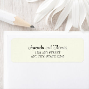 Ivory simple elegant wedding return address labels