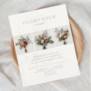 Ivory   Simple Floral Business Marketing Photo Flyer