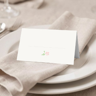 Ivory   Simple Floral Wedding Table Place Card