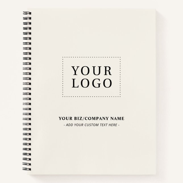 Ivory Simple Minimal Business Logo Promotional Notebook (Front)