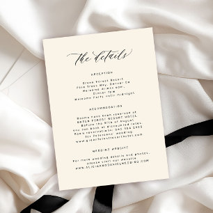 Ivory simple minimalist guest wedding details enclosure card