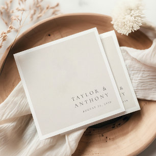 Ivory Simple Modern Elegant Minimal Wedding Napkin