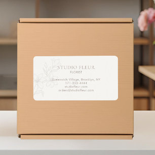 ivory Simple Modern Florist Address Labels
