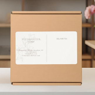 Ivory | Simple Modern Florist Shipping Labels
