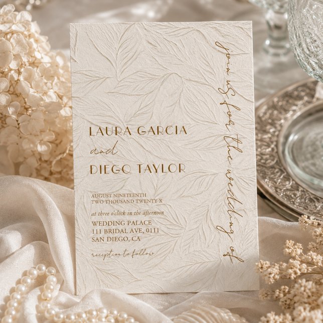 Ivory Simple Modern Wedding Invitation (Creator Uploaded)