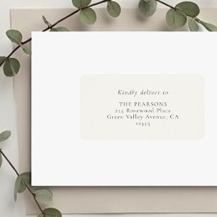 Ivory   Simple Wedding Address Label