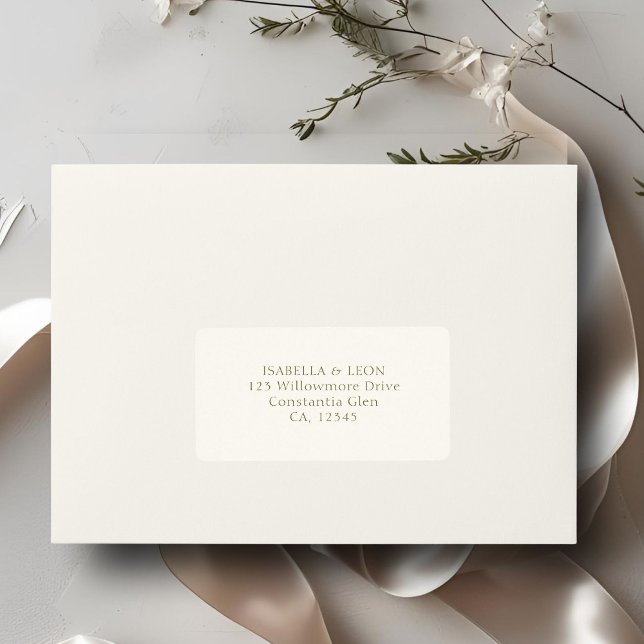 Ivory | Simple Wedding Address Label (Creator Uploaded)