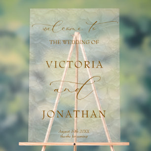 Ivory Simple Wedding Welcome  Acrylic Sign