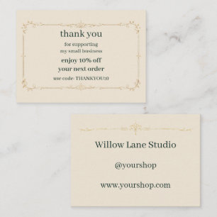 Ivory Small Business Discount Code Insert Card