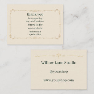 Ivory Small Business Follow Us Insert Card
