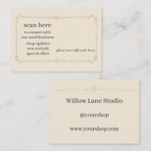 Ivory Small Business QR Code Insert Card