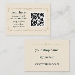 Ivory Small Business QR Code Insert Card