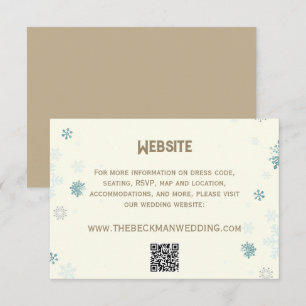 Ivory Snowflake Details Winter Wonderland Wedding Enclosure Card