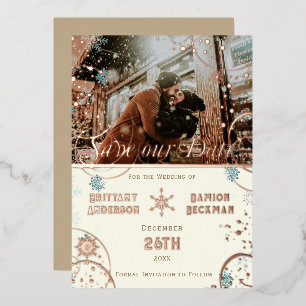 Ivory Snowflake Winter Wonderland Save the Date